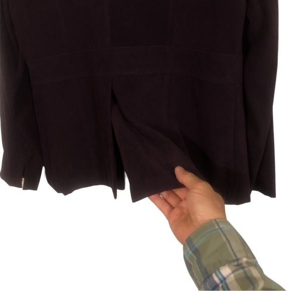 Retro Suede Blazer 80s Vibes (Shoulder Pads) Fashion Bug Plum Preppy Girl Boss M - Picture 8 of 10